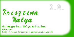 krisztina malya business card